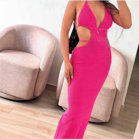 Paula Bean Jeans Dresses & Skirts - New. Stunning pink Bodycon maxi dress beach vacation wear